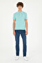 Men's Slim Fit Polo Neck Mint Basic T-Shirt 50279591-Vr090 - 4