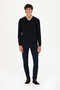 Men's Black V-Neck Sweater 50275819-Vr046 - 4