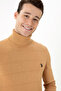 Men's Sand Melange Turtleneck Sweater 50277116-Vr123