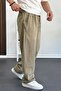 Khaki Green Men's Baggy Linen Trousers - Edw141 - 2