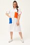 Women's Large Size Colored Linen White Shirt Dress with Pocket Detail - 6