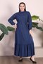 Women's Hijab Clothing Dress Plus Size Clothing Prevailing Collar Crispy Pattern Dress - 5