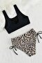 Leopard Bikini Bottom with Side Gather Adjustment Detail - 3