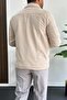Men's Slim Fit Pocketed Nubuck Jacket Cream Edw081 - 3