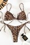 Leopard Patterned Tied String Bikini Top - 3