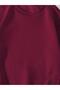 Unisex Oversize Düz Basic Sweatshirt – Bordo - 5