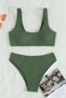 Special Twill High Waist Tankini Bikini Set - 3