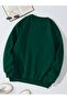 Unisex Oversize Plain Basic Sweatshirt – Dark Green - 2