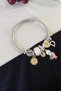 Daisy Heart Dog Charm Steel Bracelet - 3