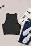 Single Color 1 Piece Women's Sleeveless Knitted Fabric Blouse Crop - 3