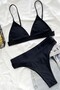 High Waist Black Bikini Set - 4
