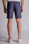 Men's Relaxed Fit Jogger Shorts with Side Pockets and Elastic Waist, Linen Texture, Navy Blue - 7