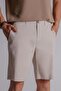 Beige Men's Chino Shorts - Side Pocket, Classic Waist Relaxed Fit - 4