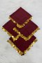 Large Size Chiffon Halay Handkerchief, 50X50Cm Burgundy Gold 5 Pieces, Bride Groom Wedding Henna Circumcision Engagement Bride - 6