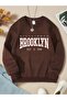 Brown Brooklyn Printed Girl/Boy Sweatshirt
