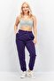 Women Regular Fit Brand Logo Jogger Pants, Purple - 2