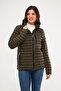 Women's Waterproof Padded Quilted Front Height and Pocket Zip-Up Puffer Jacket - 3