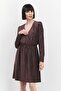 Women Metallic Mini Dress, Maroon