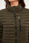 Women's Waterproof Padded Quilted Front Height and Pocket Zip-Up Puffer Jacket - 7