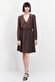 Women Metallic Mini Dress, Maroon - 2