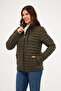 Women's Waterproof Padded Quilted Front Height and Pocket Zip-Up Puffer Jacket - 4
