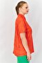 Women Sportswear Fit Short Sleeve Cycling Jersey, Orange - 2