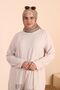 Women's Islamic Clothing Large Size Islamic Double Set Ayrobin Pants Tunic Set Stone - 4