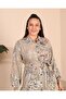 Women's Large Size Hijab Clothing Summer Long Dress Mink - 4
