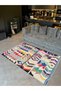 South Collection Multicolored Mixed Geometric Shapes Patterned Modern Decorative Carpet 13 - 2
