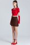 Wft2409 Slit Detailed Brown Skirt