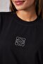 Stone Printed Black Women's Oversize T-Shirt - 5