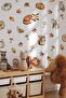 Autumn Themed Animals and Leaves Glass Wall Sticker Set - 2