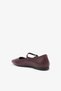 Oriana Burgundy Genuine Leather Women's Ballerinas - 4