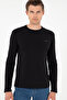 Men's Slim Fit Crew Neck Black Basic Sweatshirt 50298246-Vr046 - 3