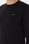 Men's Slim Fit Crew Neck Black Basic Sweatshirt 50298246-Vr046 - 7