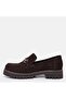 Large Size Women's Loafer Shoes Genuine Leather Brown Suede - 6