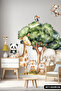 Autumn Themed Animals and Leaves Glass Wall Sticker Set - 5
