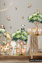Autumn Themed Animals and Leaves Glass Wall Sticker Set - 7