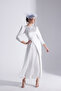 Riva White Asymmetric Detailed Chiffon Skirt Dress - 3