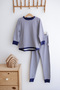 0.5 Tog - 100% Organic Cotton Pajama Set - Blue Striped - 7