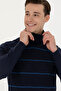 Men's Navy Blue Turtleneck Sweater 50272125-Vr033 - 3