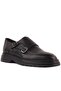 Black Leather Buckle Men's Casual Shoes - 2