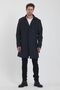 Men's Navy Blue Double-Breasted Collar Belt Detailed Slim Fit Trench Coat - 2
