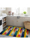 North Collection Multicolored Shapes Woven Base Modern Decorative Carpet North33 - 4