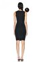 Women's Black Sleeveless Crew Neck Lined Silk Jersey Mini Dress - 3