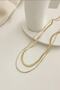 Women's Trend Gold Italian Chain 2-Piece Combination Steel Necklace - 3