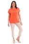 Plus Size Low-Sleeve Basic Orange Blouse - 2