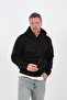 Black Men's Oversize Hooded Kangaroo Pocket Sweatshirt - Hoodie