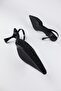 Women's Black Stone Detailed Fabric Evening Stiletto Heeled Shoes - 2