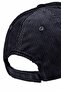 Navy Blue Velvet Women's Hat Corded Baseball Cap - 2